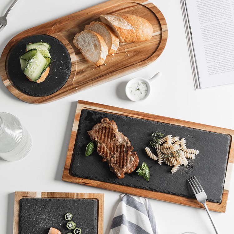 Slate and Wood Cheese Board