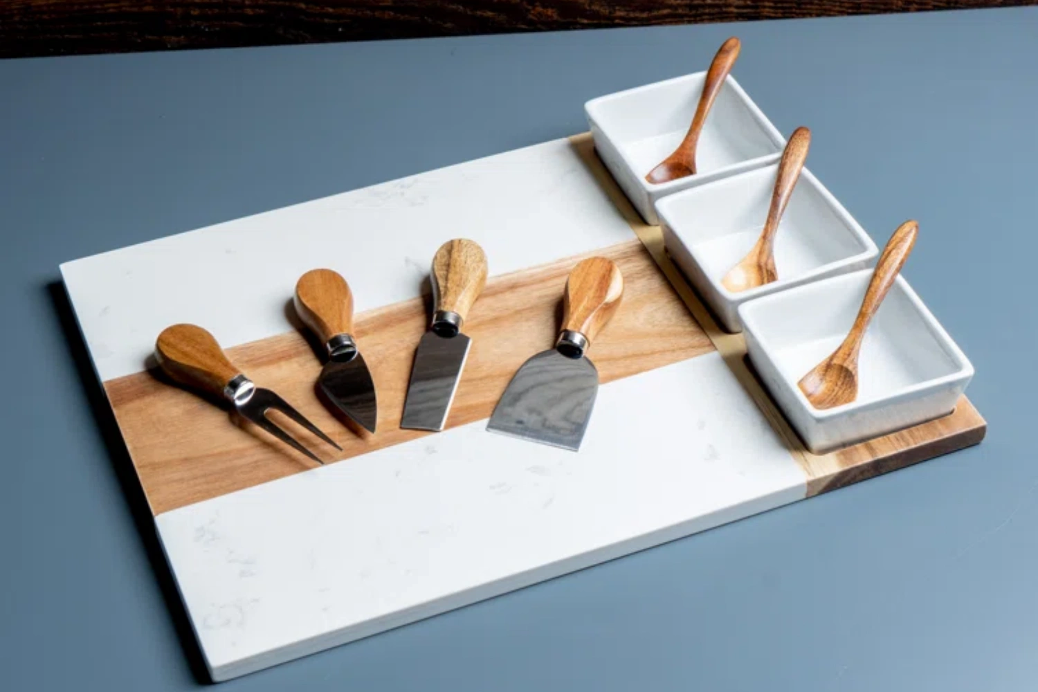 Marble & Wood Cheese Board